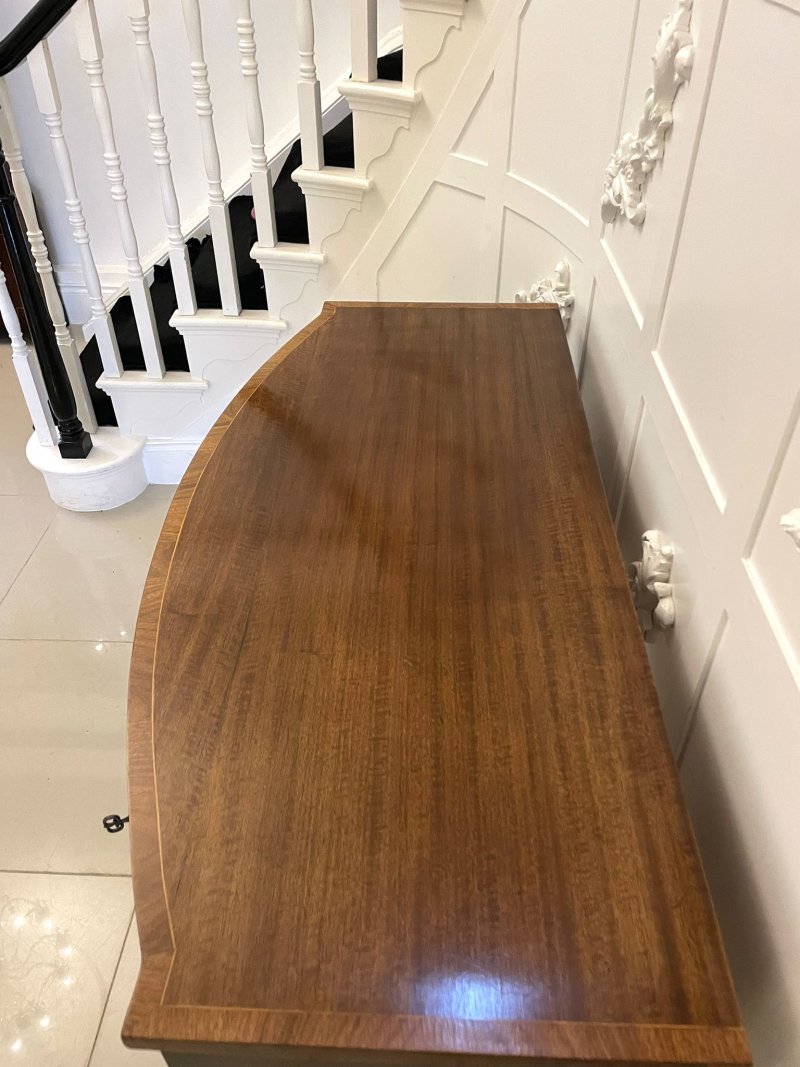 Antique Quality Figured Mahogany Bow Fronted Sideboard - Image 15